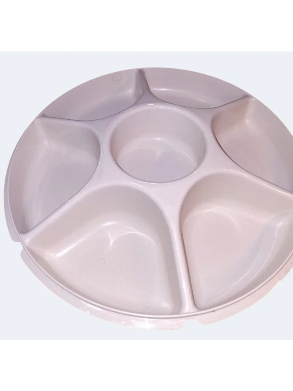 Large Vintage Tupperware Divided Serving Dish Sectional Platter White•78